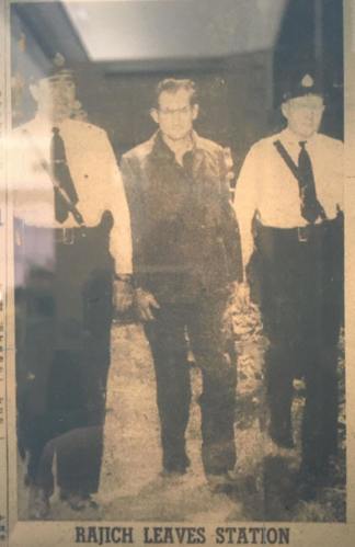 Velibor Rajic escorted by police officers, 1954